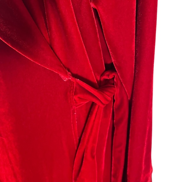 The Pajamagram Company Vintage Velour Red Robe Size Large Belted Luxurious Bath - Picture 7 of 11